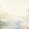 A wide, text-free abstract feature image in warm ivory, muted sage green, misty blue, and a subtle touch of terracotta. Soft, translucent shapes flow across the composition like leaves or water, with delicate paper grain and gentle natural light. The spacious, balanced design feels peaceful and contemplative, evoking renewal and personal growth.