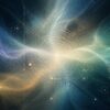 Abstract illustration of many translucent colored lines and geometric forms emerging from different parts of a deep indigo and teal field, converging toward a softly glowing center in warm ivory and gold. The distinct paths suggest different systems of thought meeting in shared understanding, while the central light evokes the search for universal truth and clarity.