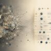 Abstract editorial illustration of rough data analysis awaiting refinement. A dense, chaotic cloud of tiny geometric fragments, tangled lines, translucent chart-like shapes, and irregular clusters gathers on the left. The elements pass through a subtle central sorting field and become more orderly—but remain unfinished—on the right. Muted charcoal, ivory, dusty blue, and amber tones create a layered, thoughtful technology aesthetic. No people or text.